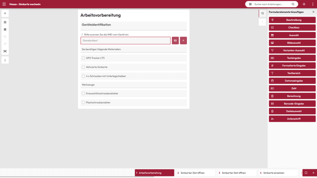 Bildschirmfoto - Formulareditor
