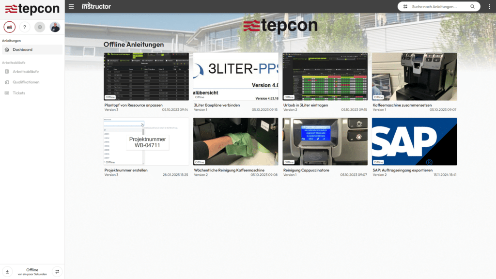 Bildschirmfoto: Offline mode