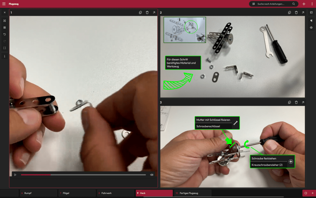 Bildschirmfoto: Layout mit Video und Markerbild