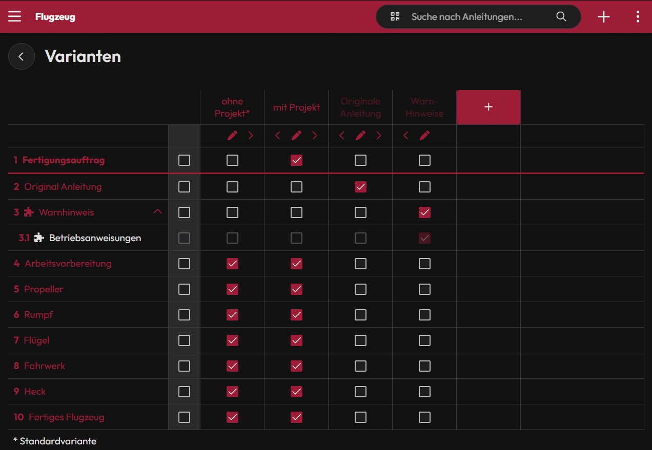 Bildschirmfoto - Varianteneditor