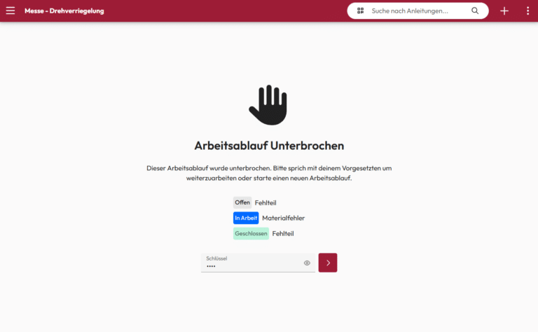 Bildschirmfoto - Unterbrochener Arbeitsablauf