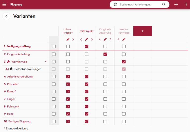 Bildschirmfoto - Varianteneditor