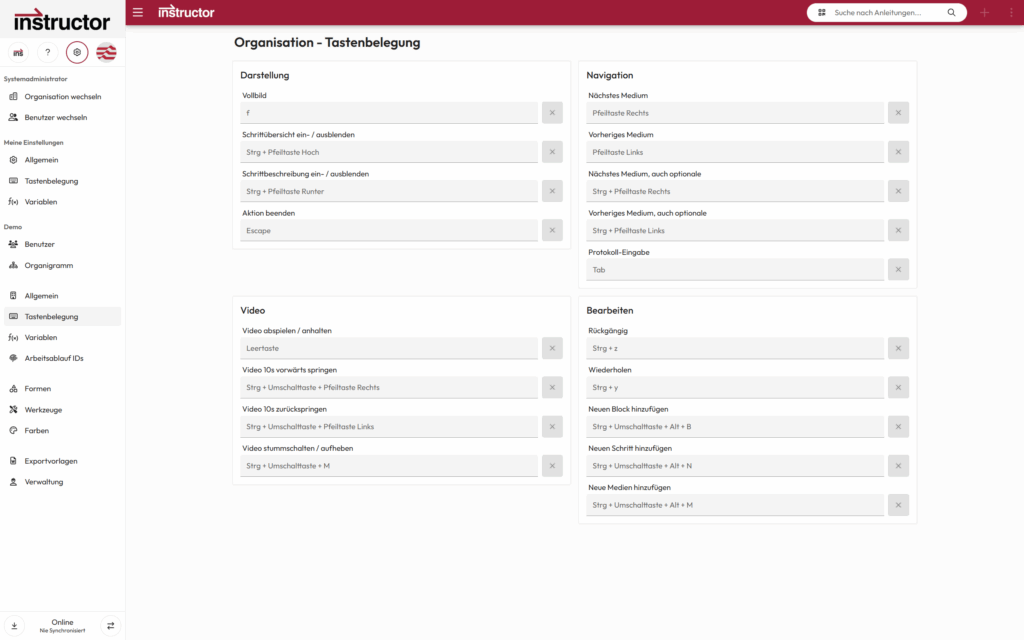 Bildschirmfoto - Administration