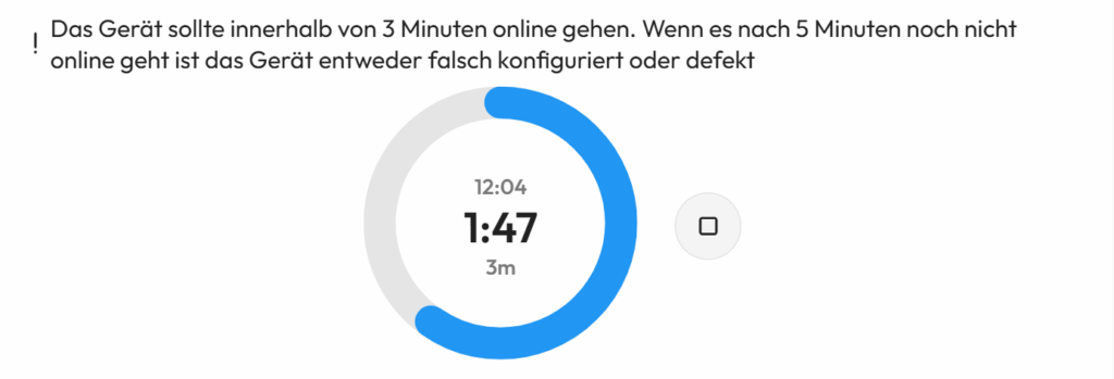 Bildschirmfoto: Formularfeld Countdown