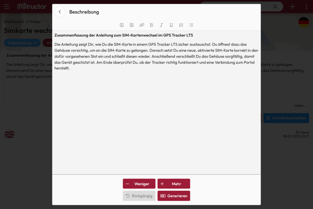 light ai instruction description