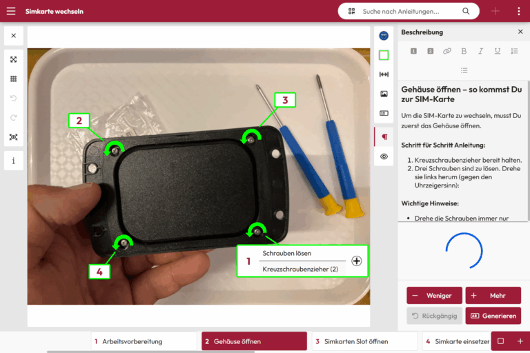 light ai step description loading