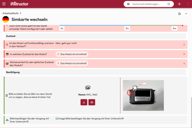 Bildschirmfoto: Prüfbericht
